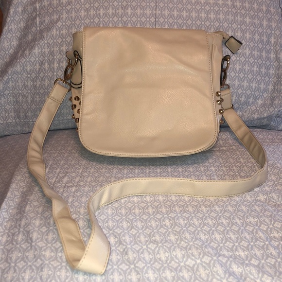 Say What? Handbags - Say What? Faux Leather Bronze Studded Crossbody